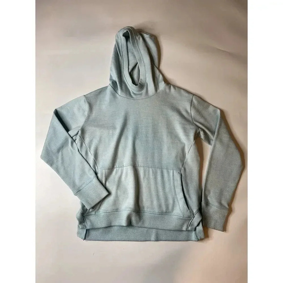 Athleta Girl Hoodie XL/14 Thumb Holes Side Slits Soft Lining Blue Pullover - Picture 1 of 8